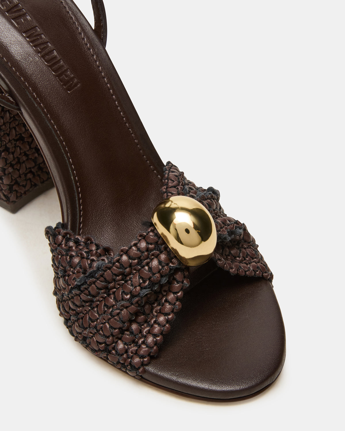 CHEYLA Brown Multi Raffia Women's Block Heels - Steve Madden