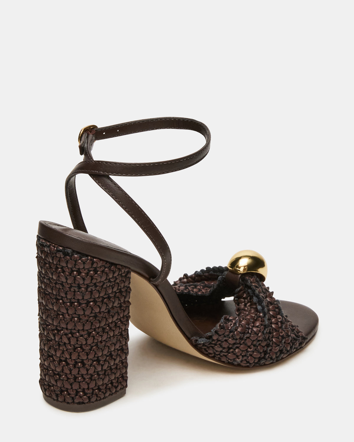 CHEYLA Brown Multi Raffia Women's Block Heels - Steve Madden