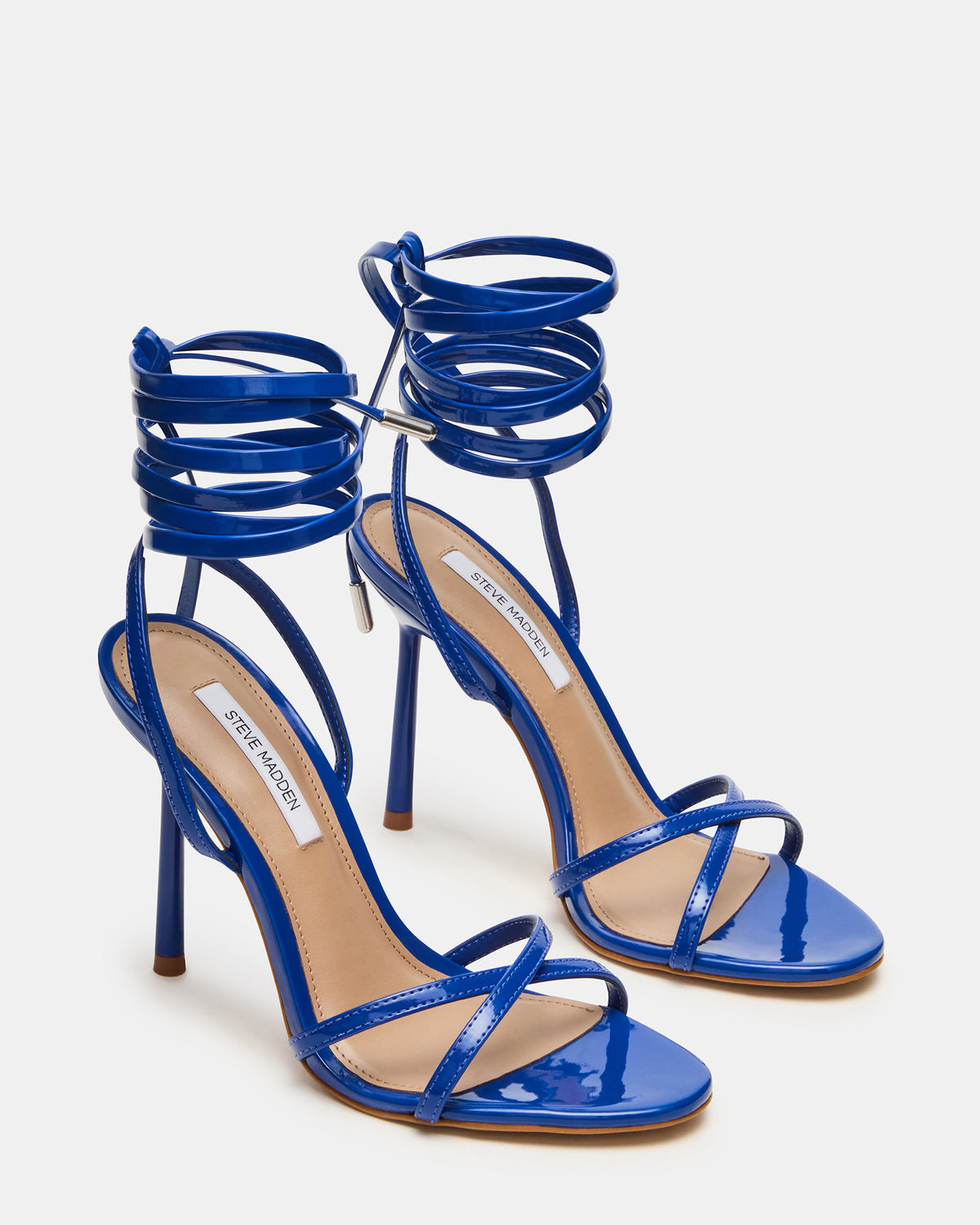 NERI Cobalt Patent Strappy Stiletto Round-Toe Women's Heel - Steve Madden