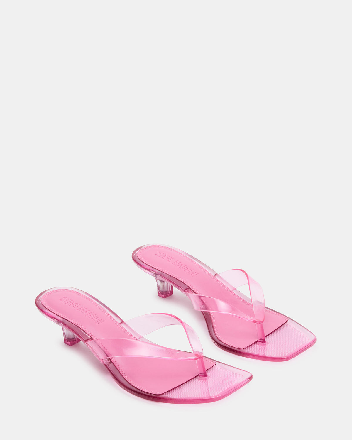 TRACIE Jelly Pink Thong Strap Women's Kitten Heel - Steve Madden
