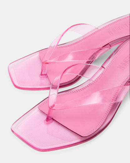 TRACIE Jelly Pink Thong Strap Women's Kitten Heel - Steve Madden