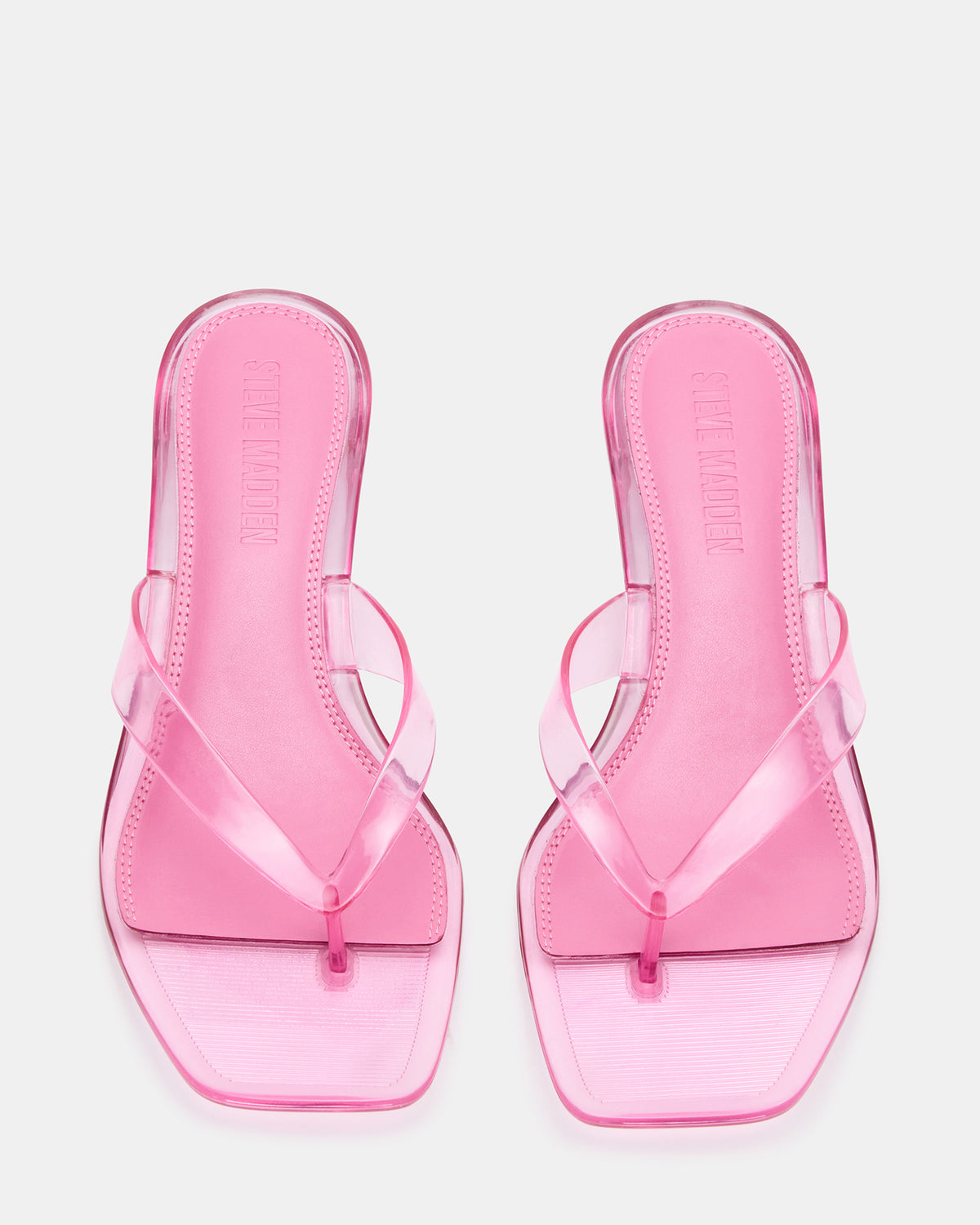 TRACIE Jelly Pink Thong Strap Women's Kitten Heel - Steve Madden
