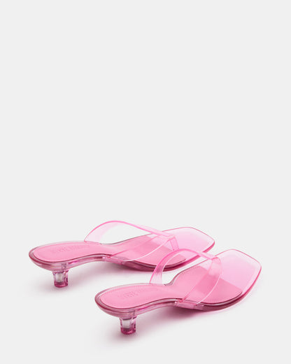 TRACIE Jelly Pink Thong Strap Women's Kitten Heel - Steve Madden