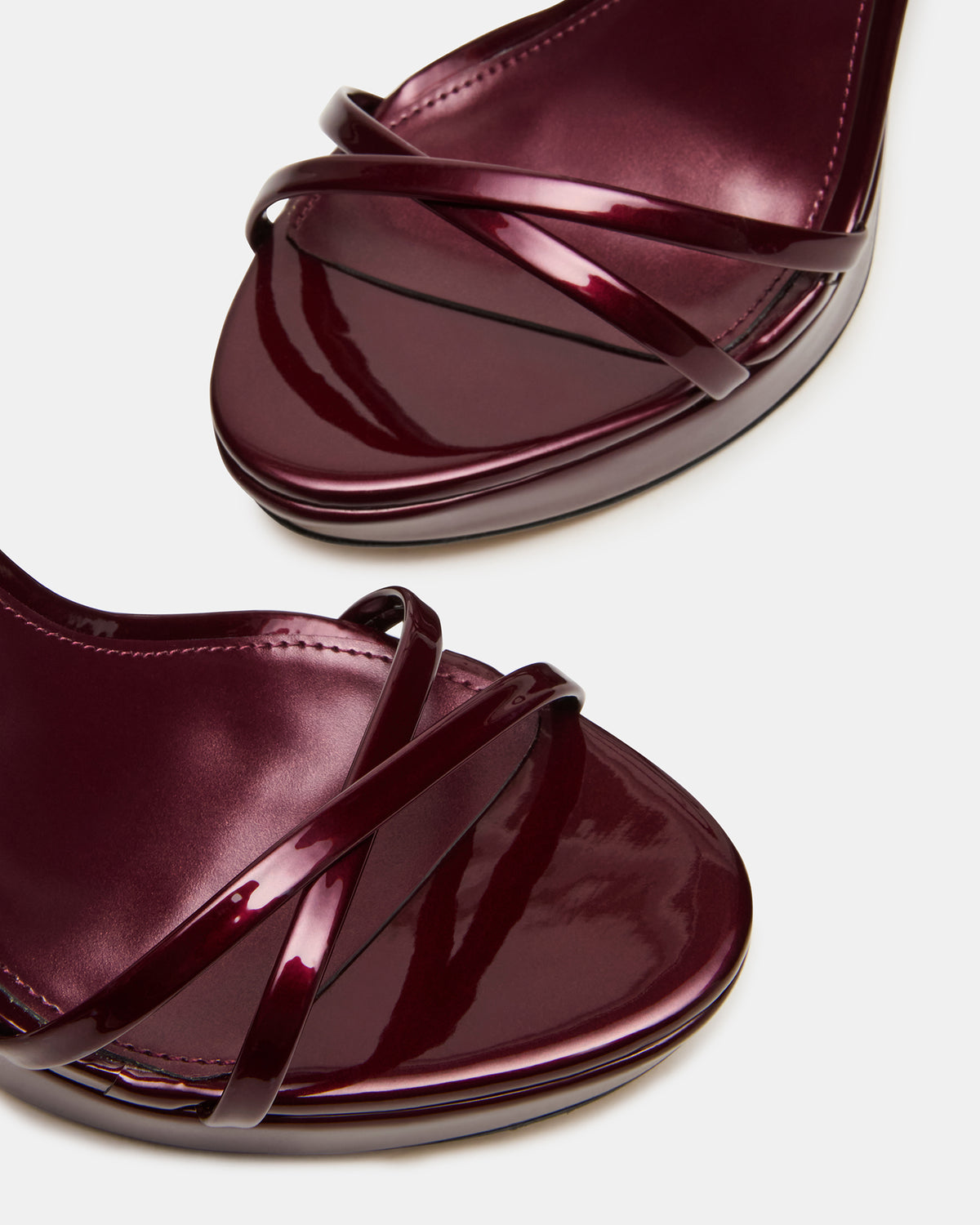 JUNI Cherry Pearl Criss Cross Stiletto Ankle Strap Women's Heel - Steve Madden
