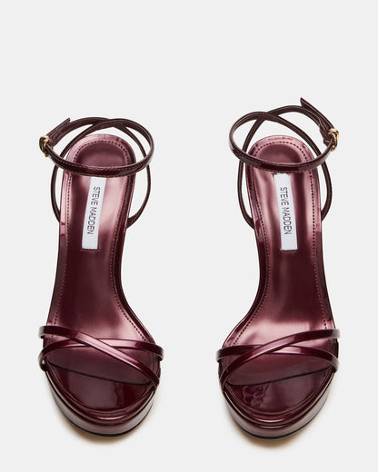 JUNI Cherry Pearl Criss Cross Stiletto Ankle Strap Women's Heel - Steve Madden
