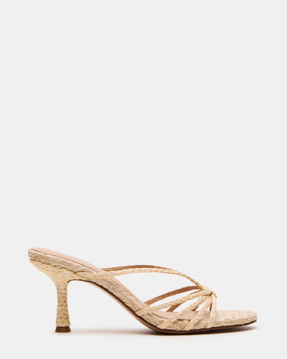 EDNA Natural Raffia Strappy Mule Women's Heel - Steve Madden