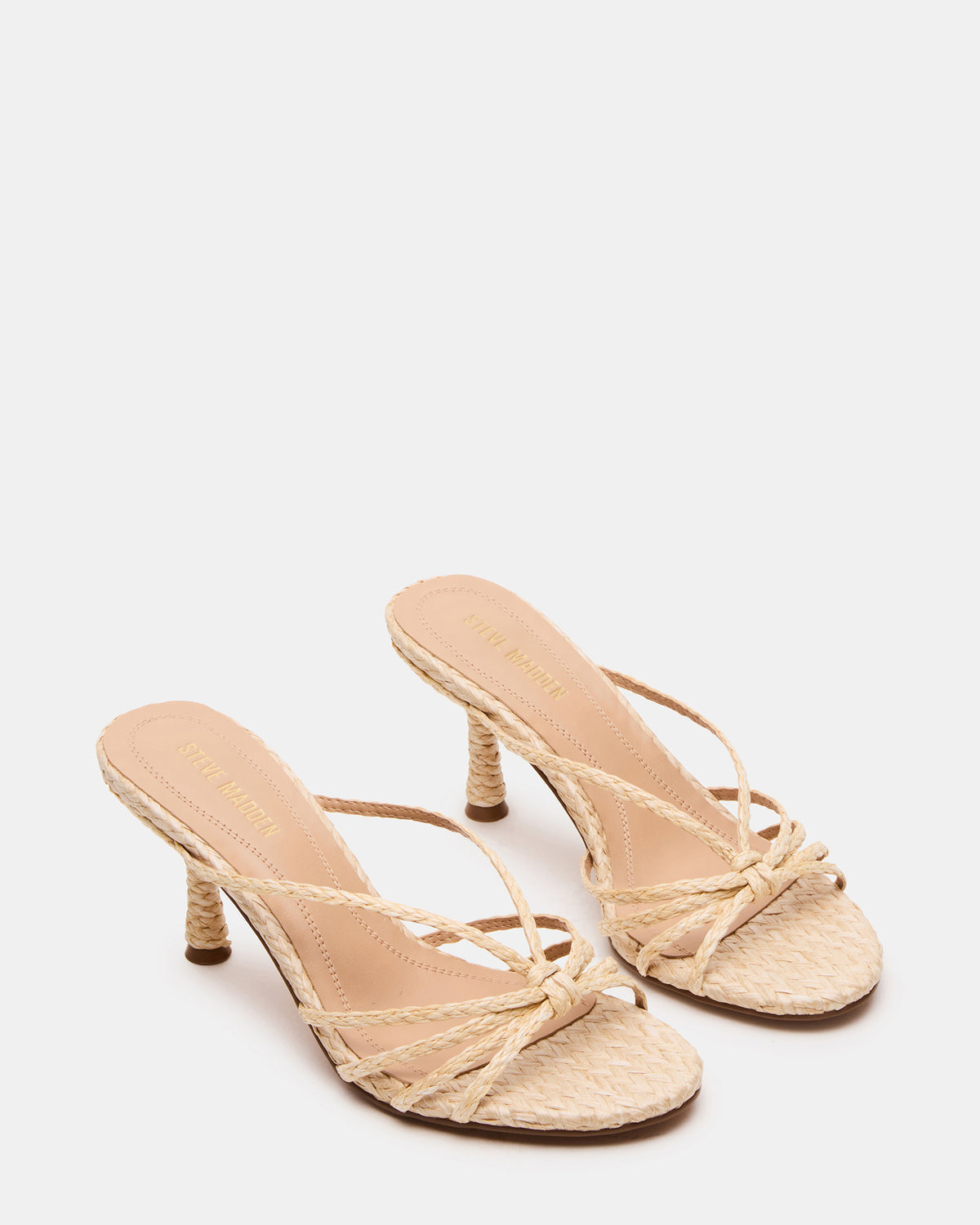 EDNA Natural Raffia Strappy Mule Women's Heel - Steve Madden
