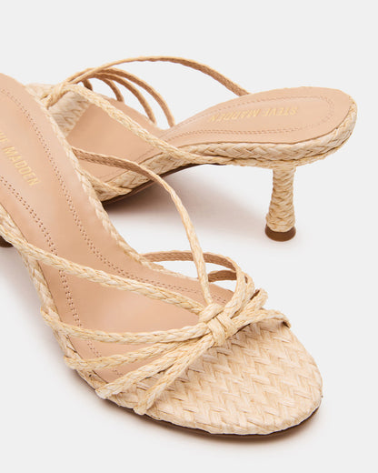 EDNA Natural Raffia Strappy Mule Women's Heel - Steve Madden