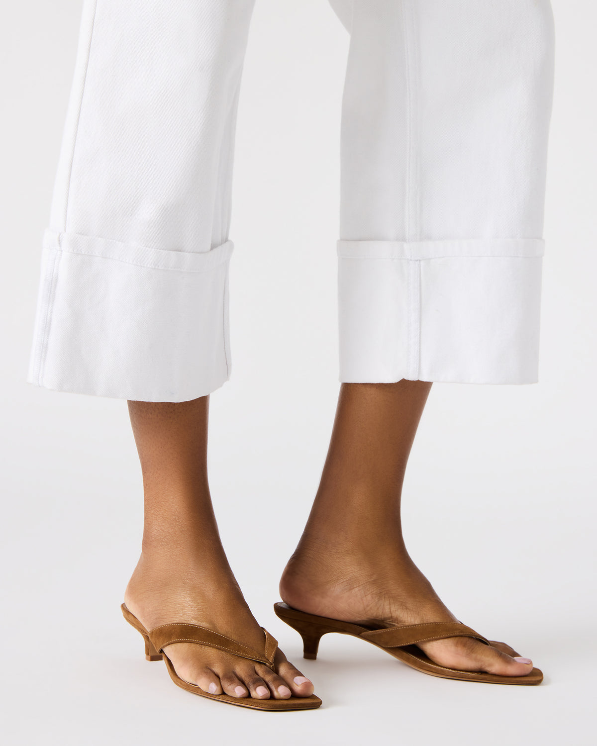 TRACIE Chestnut Suede Thong Strap Women's Kitten Heel - Steve Madden