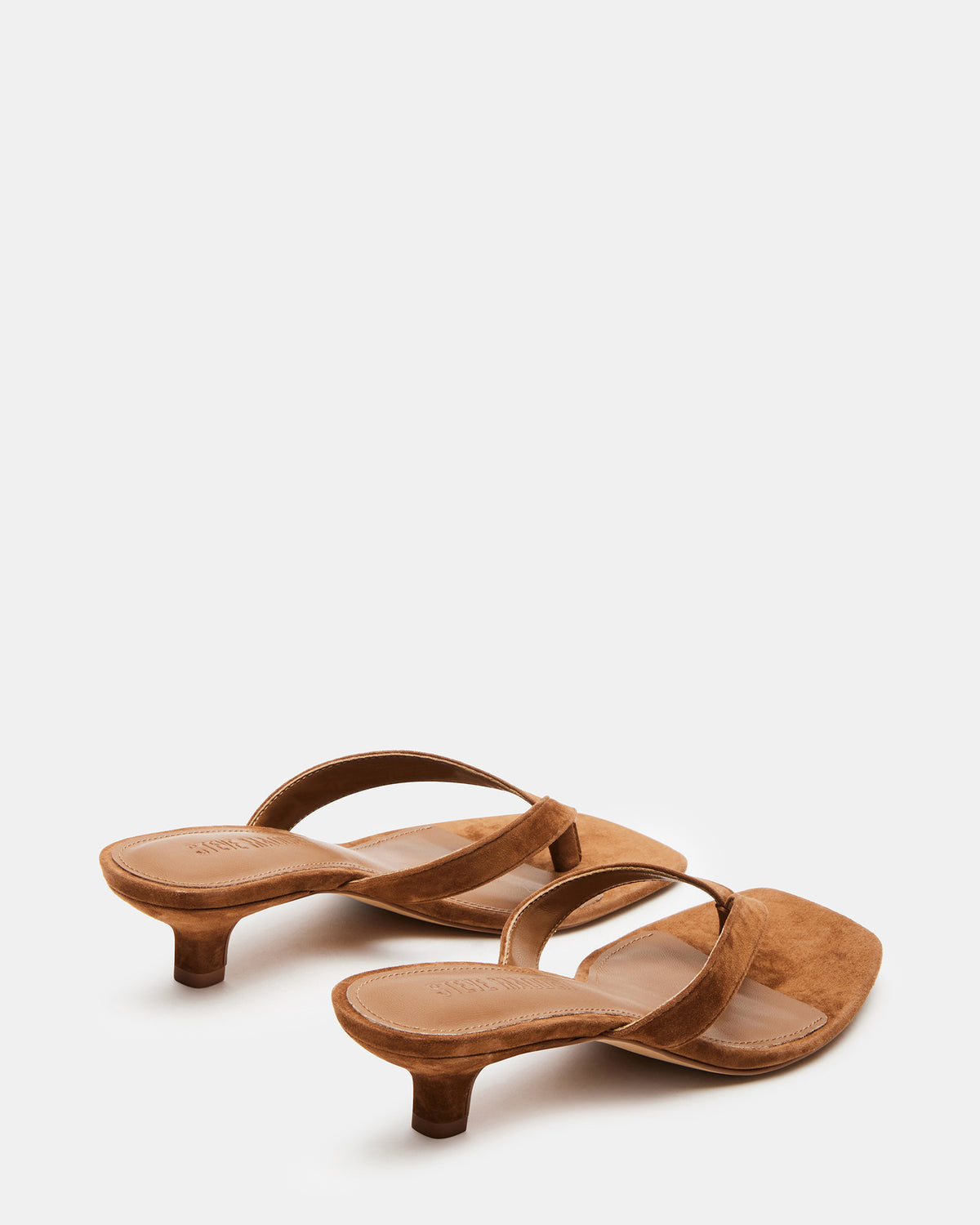 TRACIE Chestnut Suede Thong Strap Women's Kitten Heel - Steve Madden