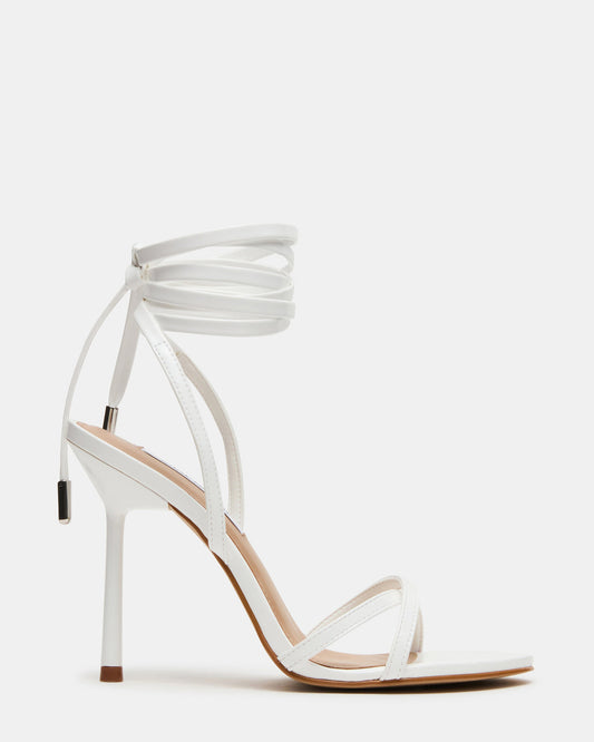 NERI White Patent Strappy Stiletto Round-Toe Women's Heel - Steve Madden