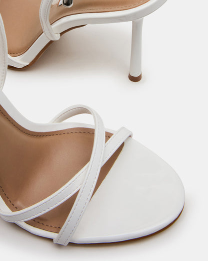 NERI White Patent Strappy Stiletto Round-Toe Women's Heel - Steve Madden