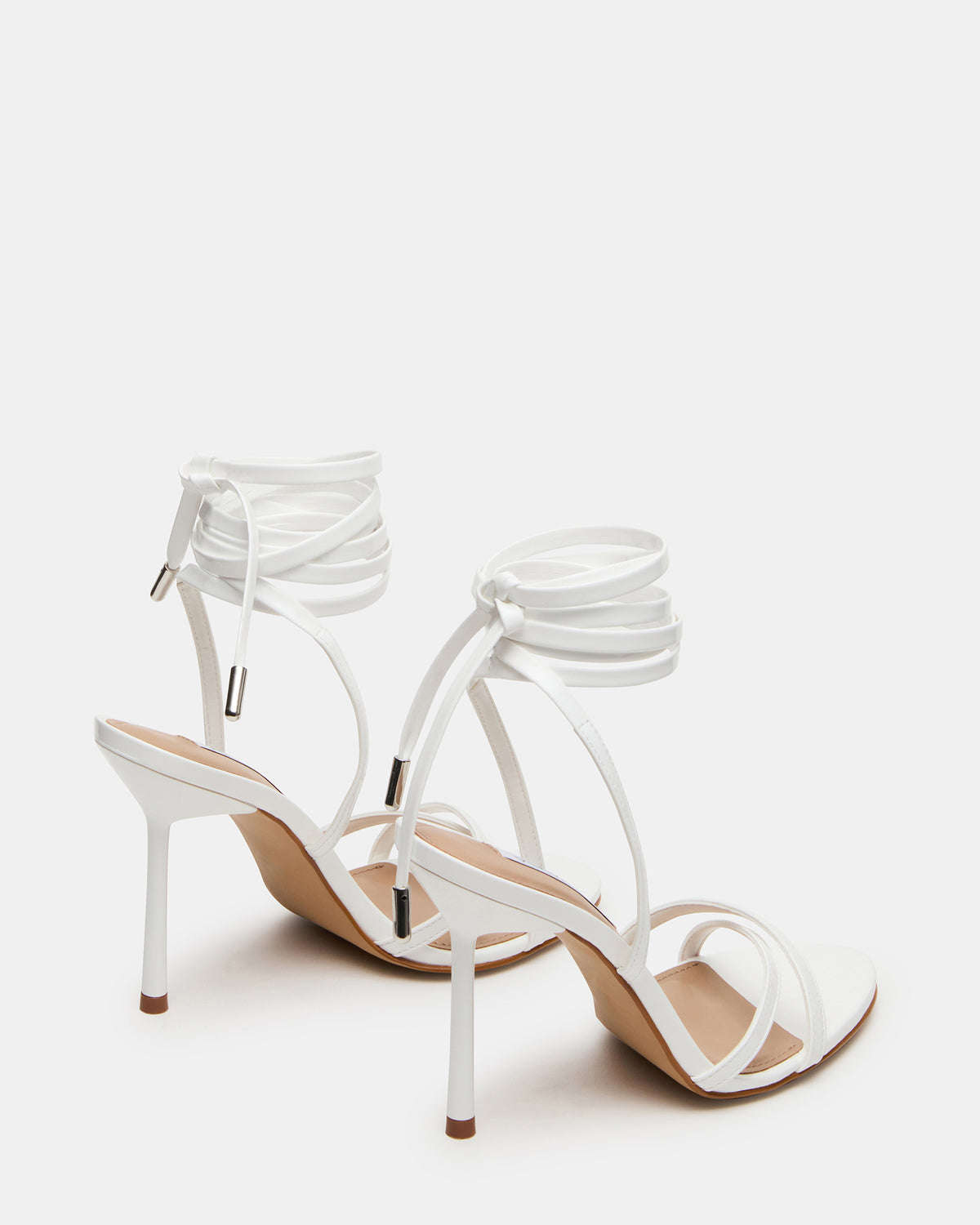 NERI White Patent Strappy Stiletto Round-Toe Women's Heel - Steve Madden