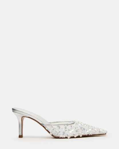 ALEXI Sequin Silver Pointed-Toe Mule Women's Heel - Steve Madden