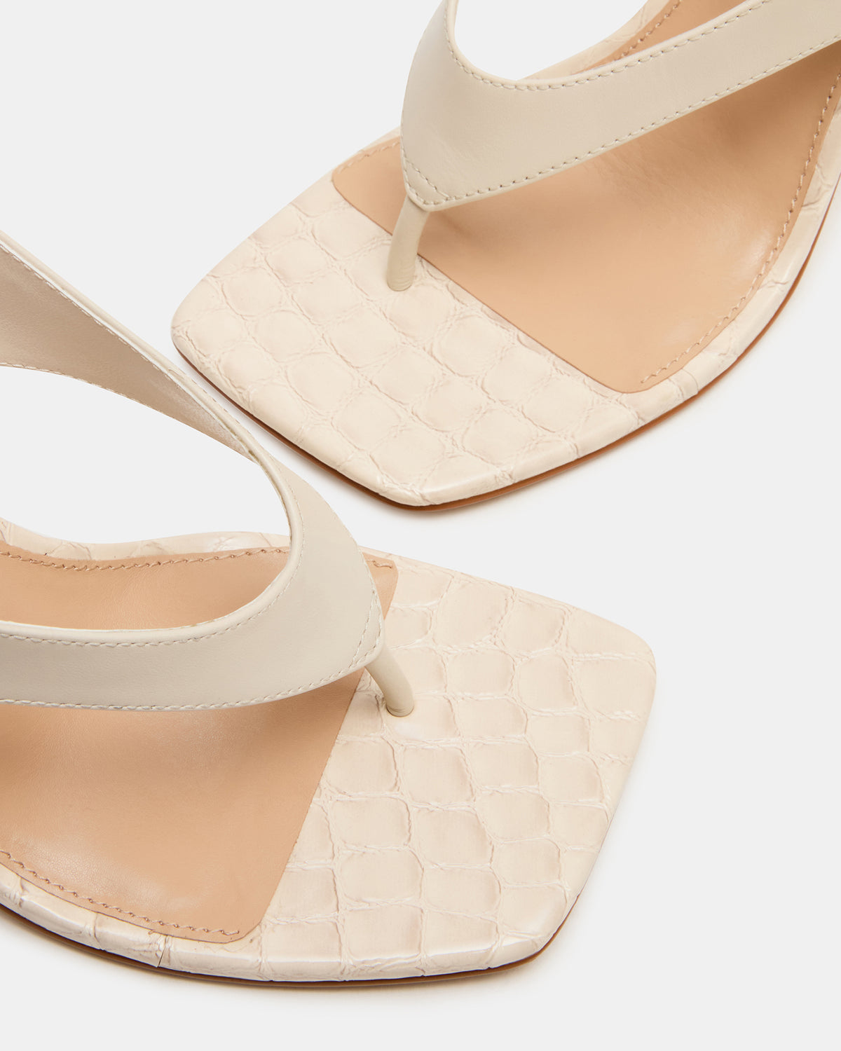 IMPROV Bone Leather Square-Toe Thong Slingback Women's Heel - Steve Madden