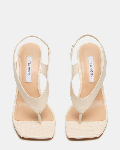 IMPROV Bone Leather Square-Toe Thong Slingback Women's Heel - Steve Madden