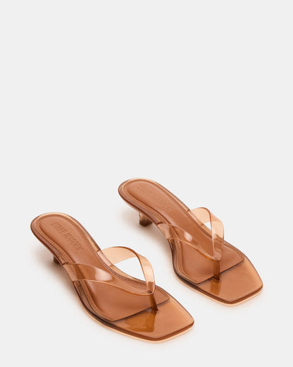 TRACIE Jelly Tan Thong Strap Women's Kitten Heel - Steve Madden