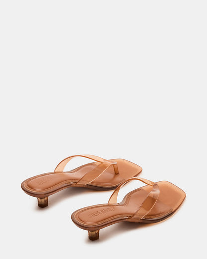 TRACIE Jelly Tan Thong Strap Women's Kitten Heel - Steve Madden