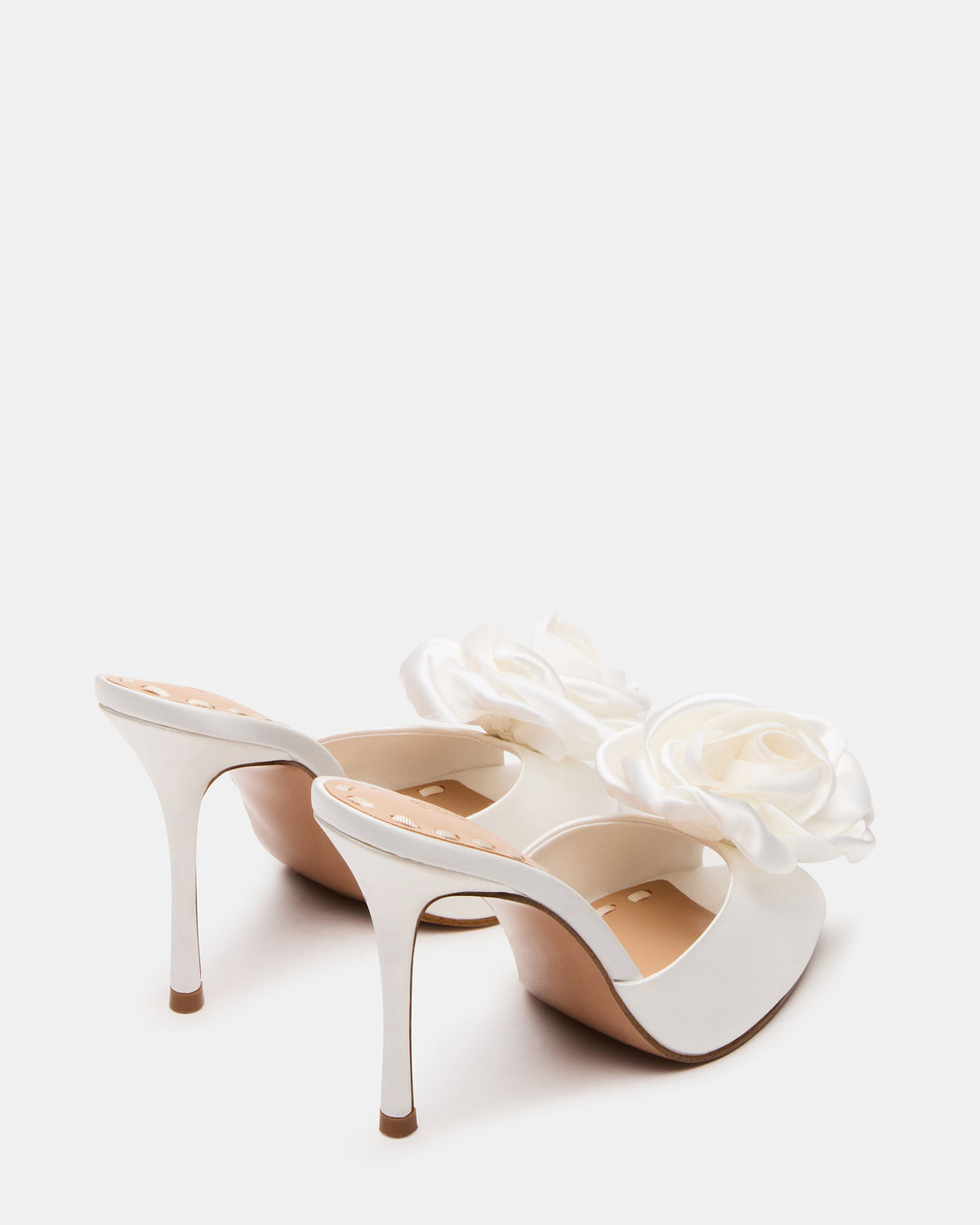 PRIYA Flower Ivory Satin Mule Women's Heel - Steve Madden