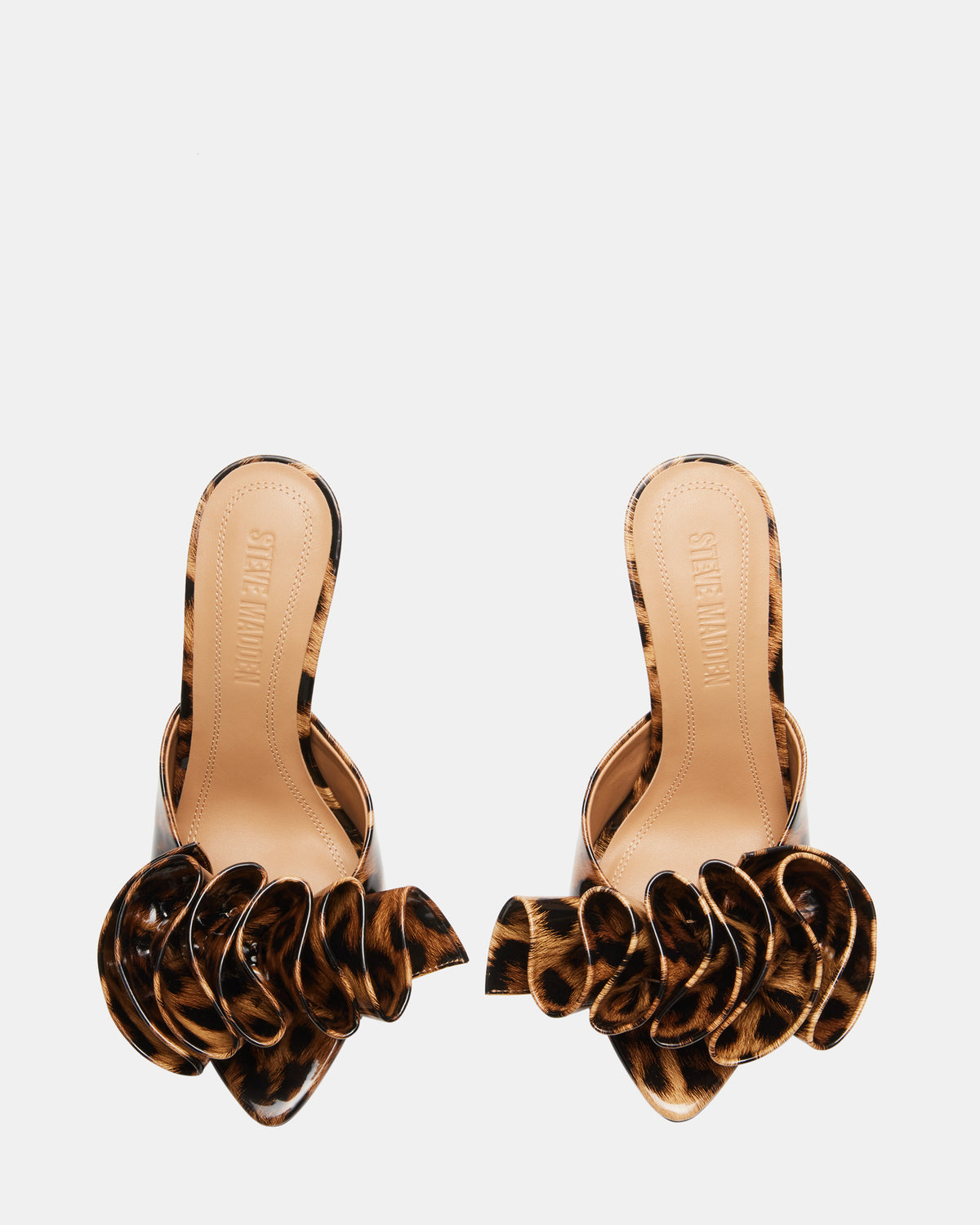 AFFINITY Leopard Patent Women's Multi Pointed-Toe Stiletto Mule Heel - Steve Madden