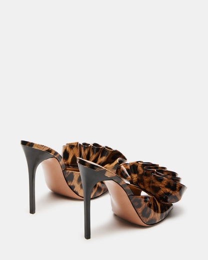 AFFINITY Leopard Patent Women's Multi Pointed-Toe Stiletto Mule Heel - Steve Madden