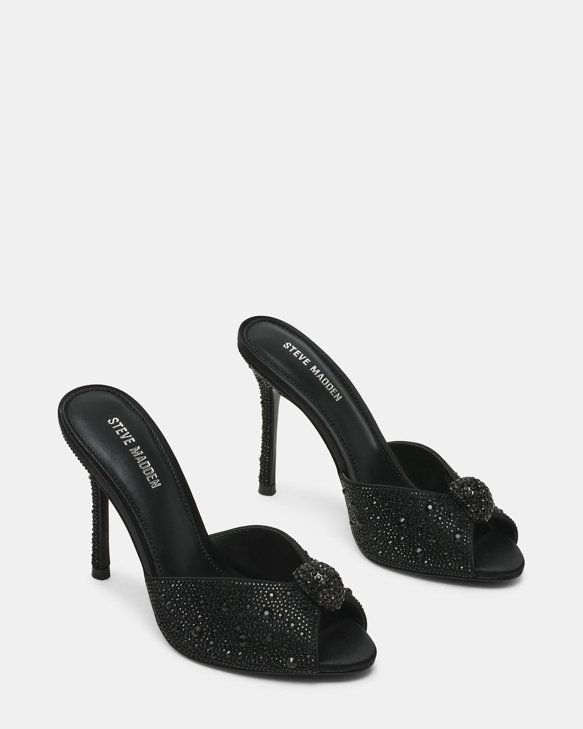 PRIYA Black Rhinestones Mule Women's Heel - Steve Madden