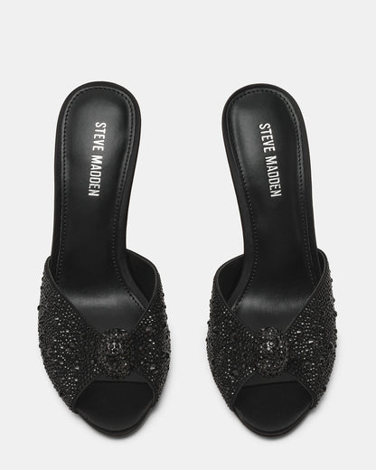 PRIYA Black Rhinestones Mule Women's Heel - Steve Madden