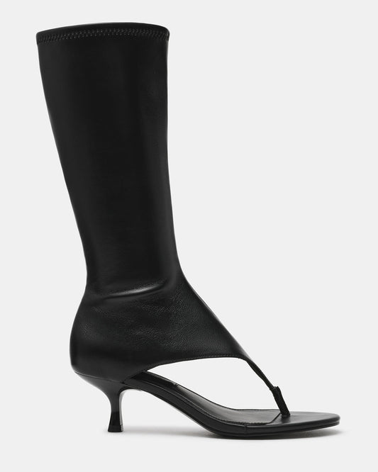 RELENTLESS Black Thong Open-Toe Boot Shaft Women's Heel - Steve Madden