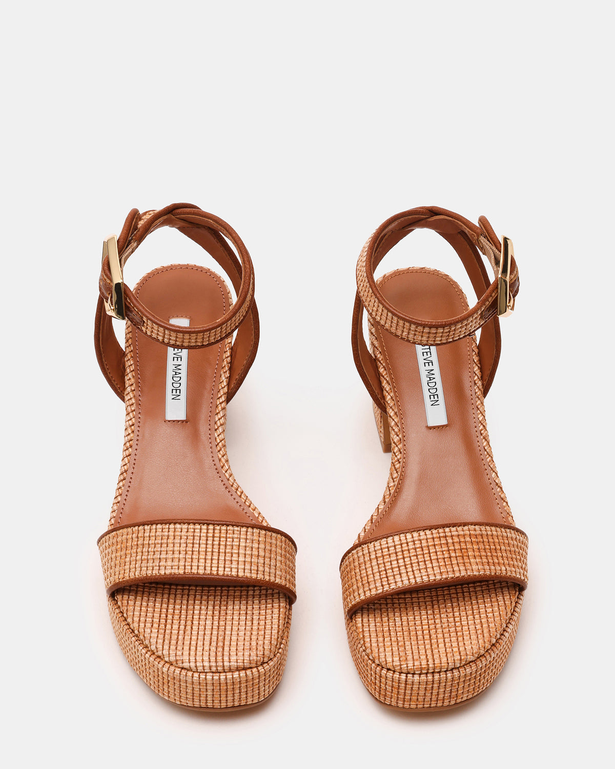 ELIDA Raffia Ankle Strap Platform Women's Block Heel - Steve Madden