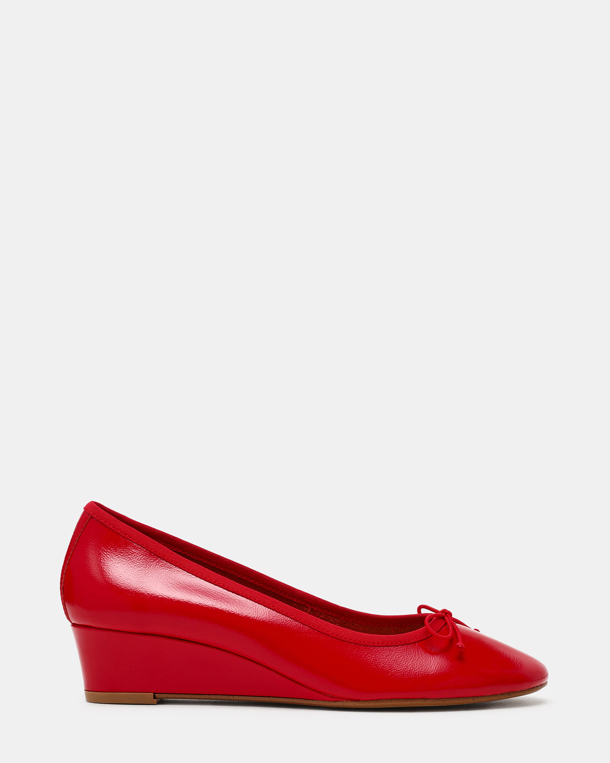 KLUTZY Red Patent Ballet Wedge Bow Round-Toe Women's Heel - Steve Madden
