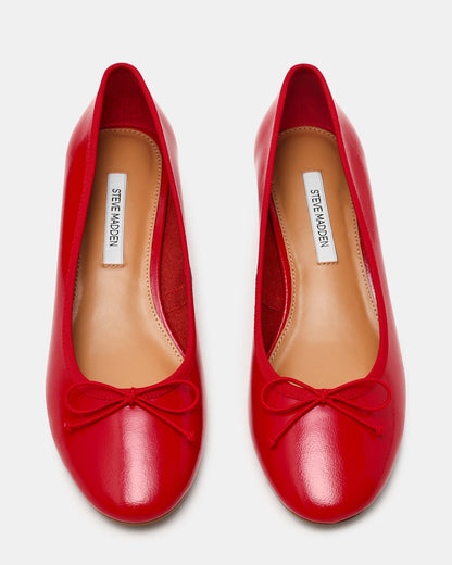 KLUTZY Red Patent Ballet Wedge Bow Round-Toe Women's Heel - Steve Madden