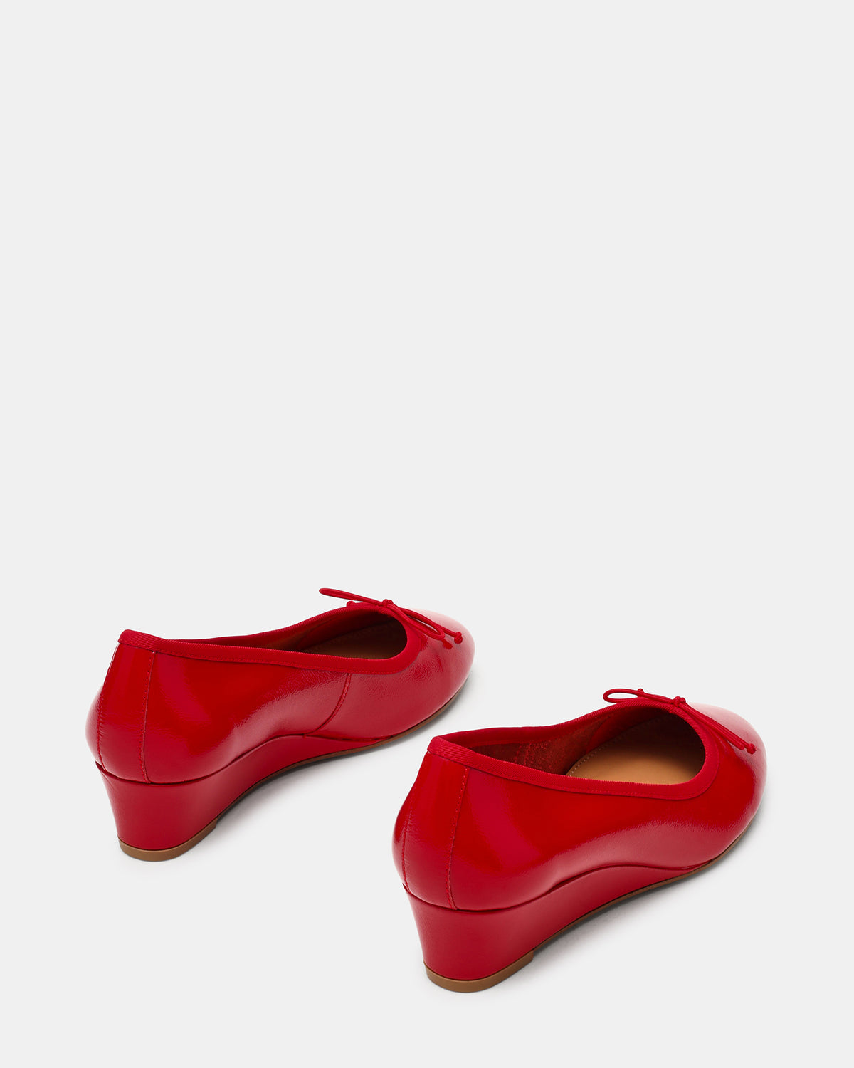 KLUTZY Red Patent Ballet Wedge Bow Round-Toe Women's Heel - Steve Madden