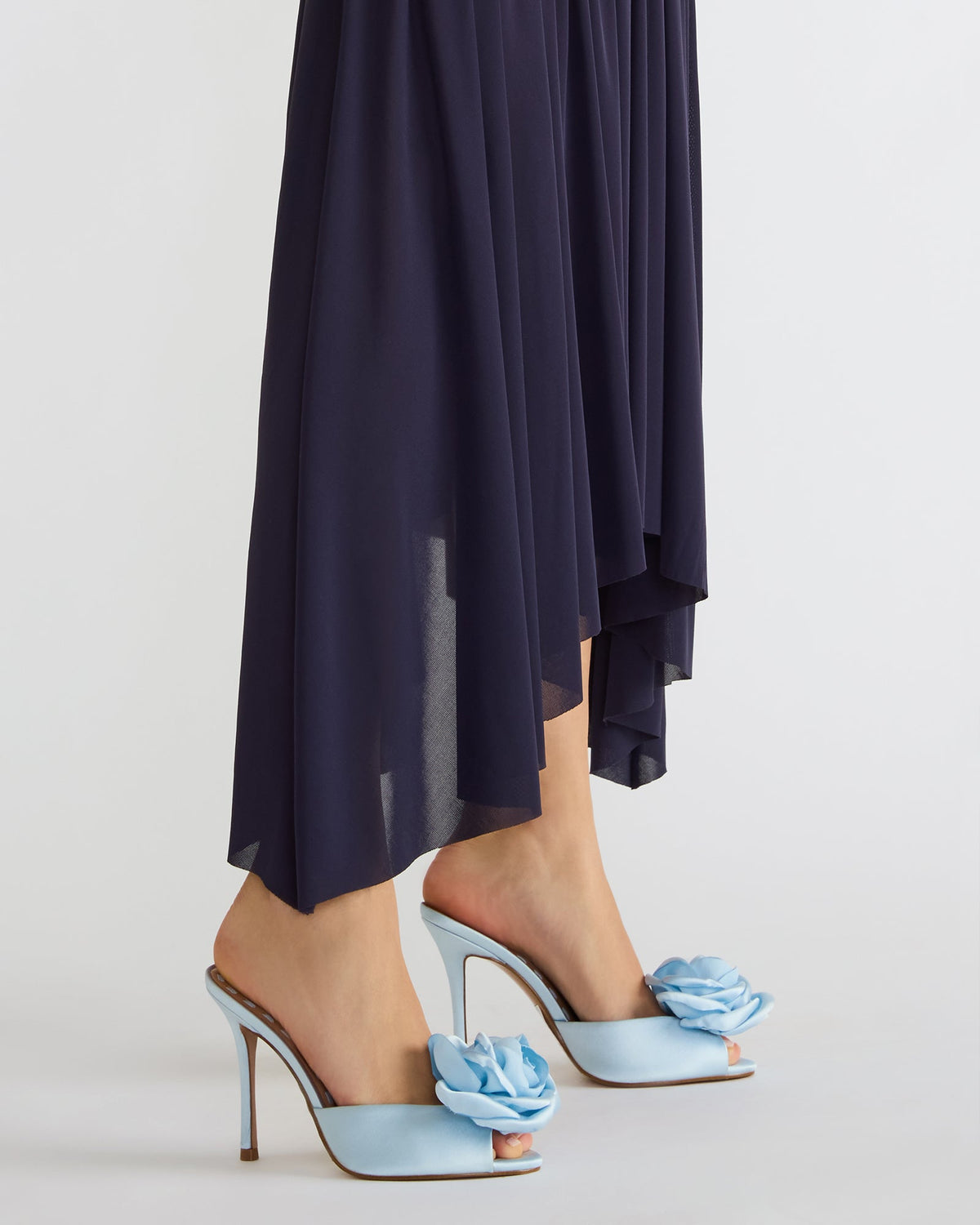 PRIYA Flower Blue Satin Mule Women's Heel - Steve Madden