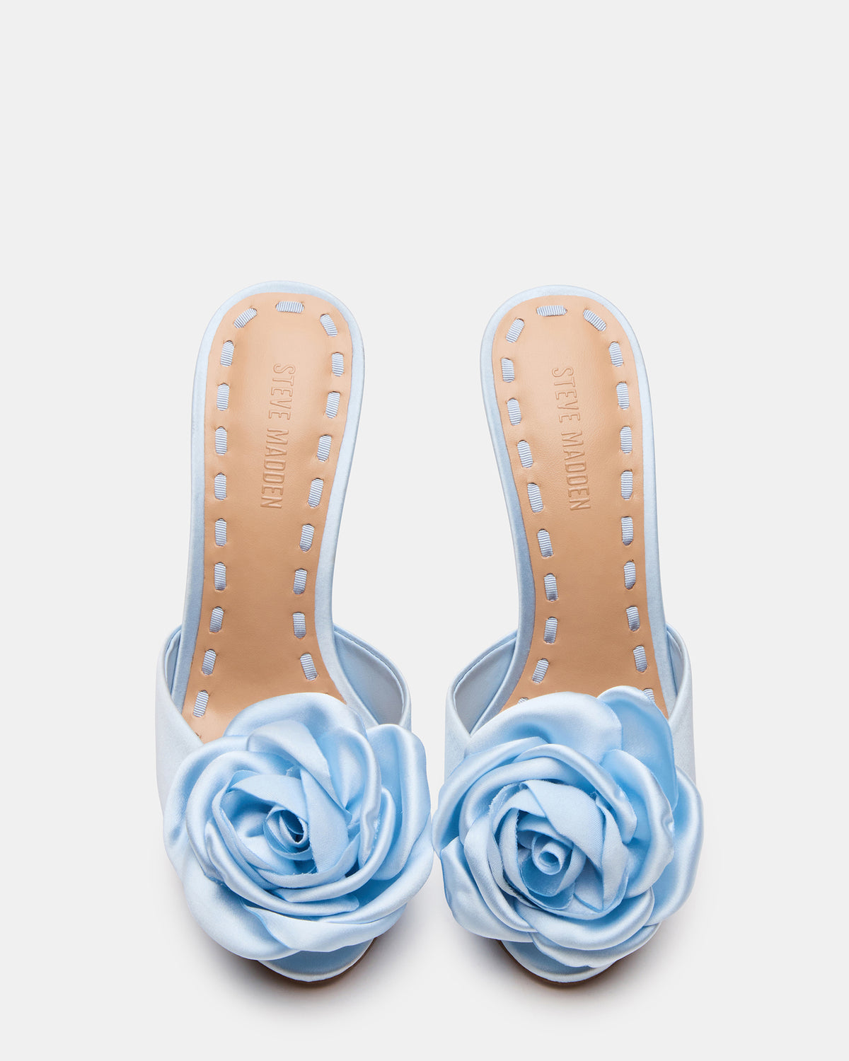 PRIYA Flower Blue Satin Mule Women's Heel - Steve Madden