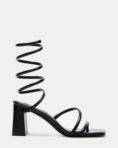 LOPEZ Black Women's Square Toe Strappy Heel - Steve Madden