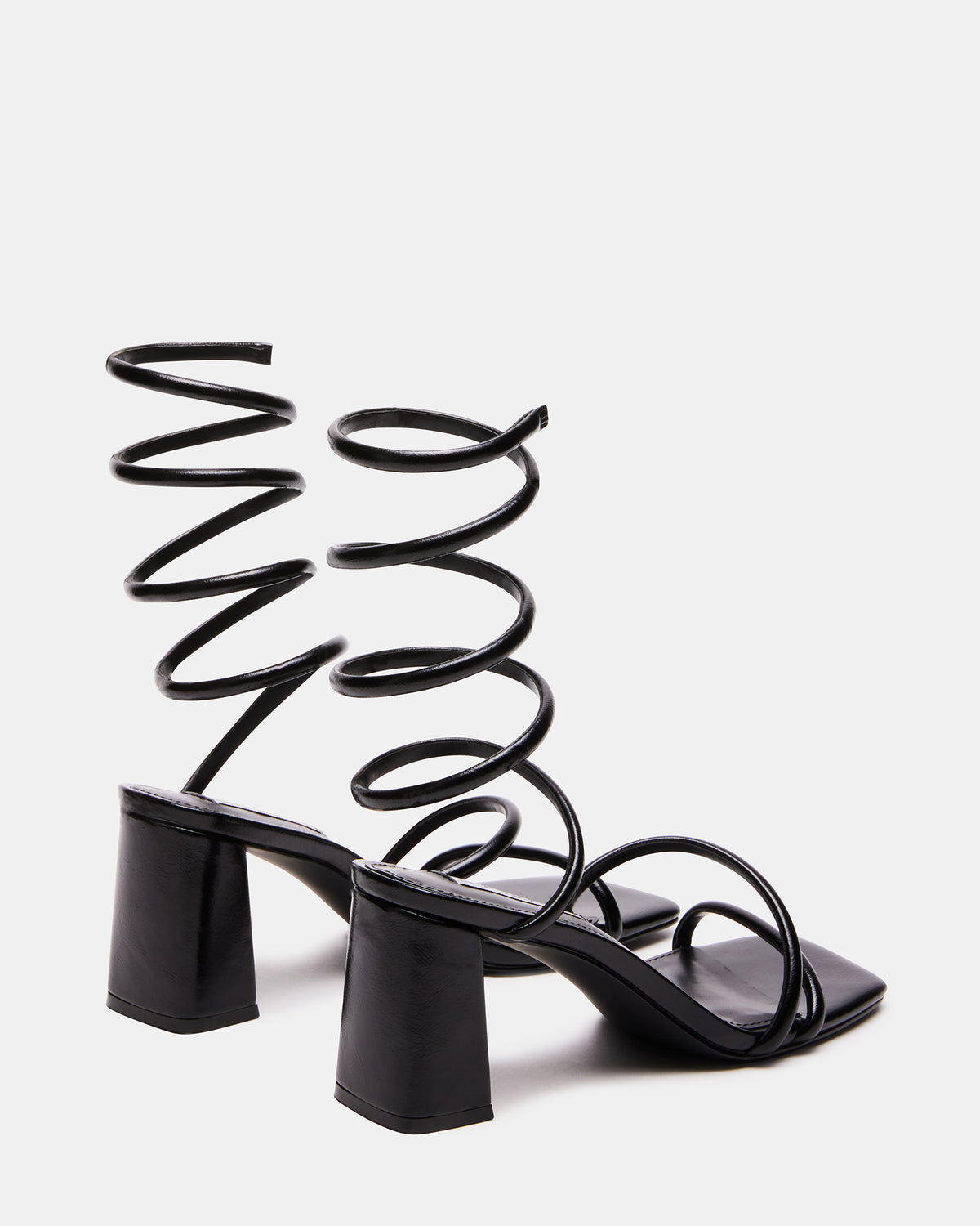 LOPEZ Black Women's Square Toe Strappy Heel - Steve Madden