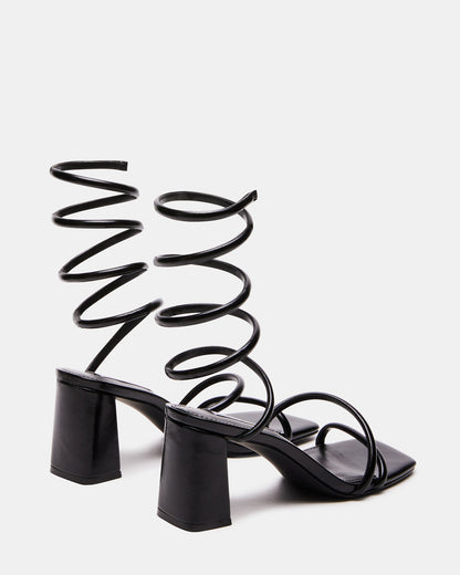 LOPEZ Black Women's Square Toe Strappy Heel - Steve Madden