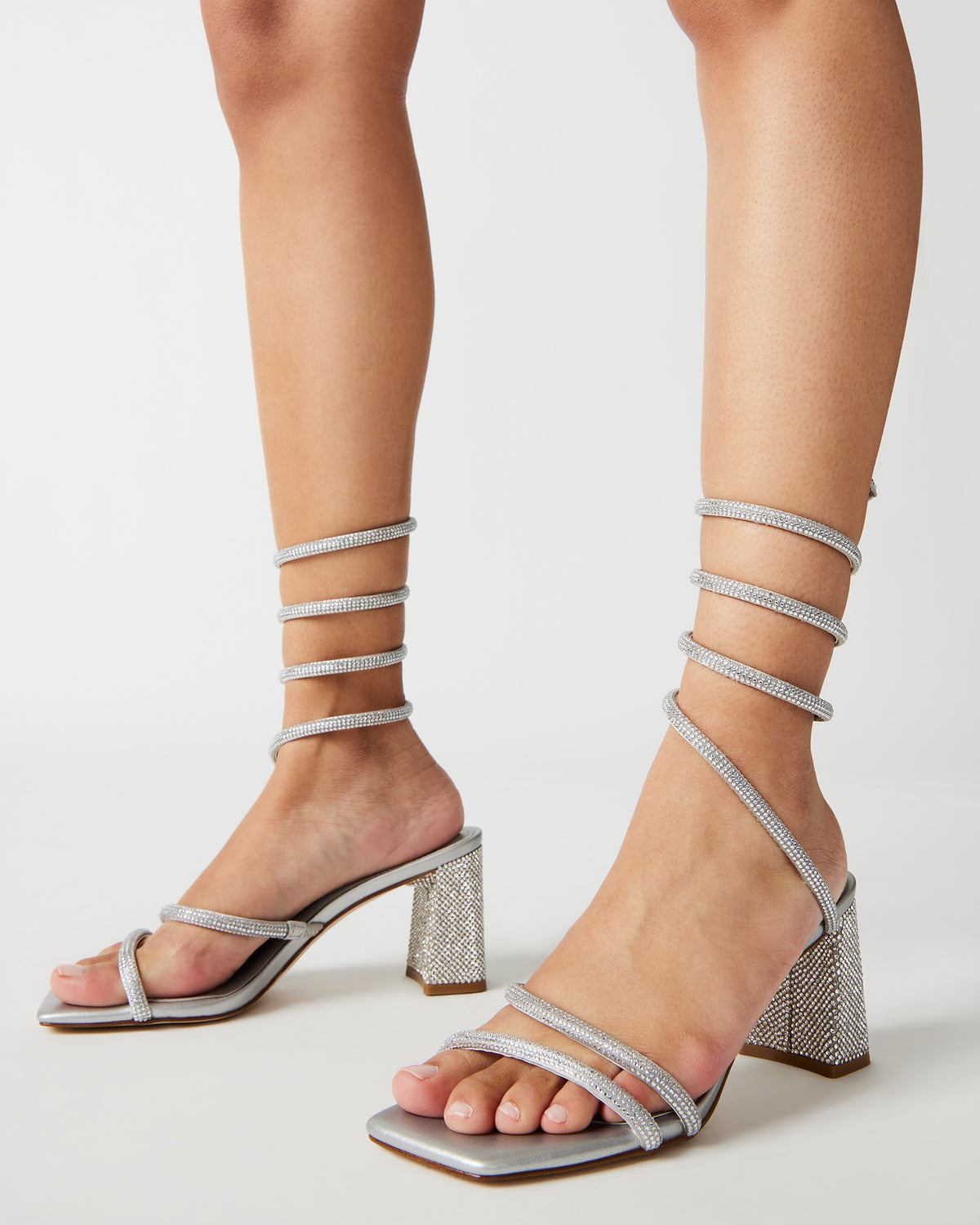 LOPEZ Black Women's Square Toe Strappy Heel - Steve Madden