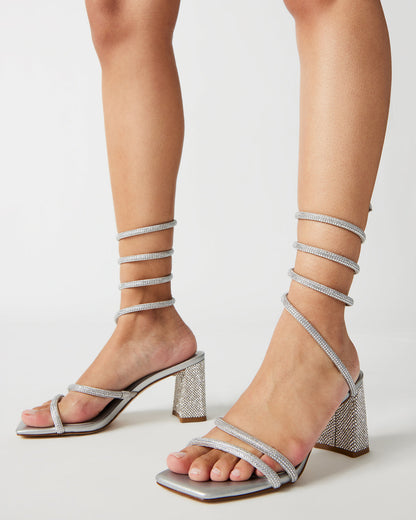 LOPEZ Black Women's Square Toe Strappy Heel - Steve Madden