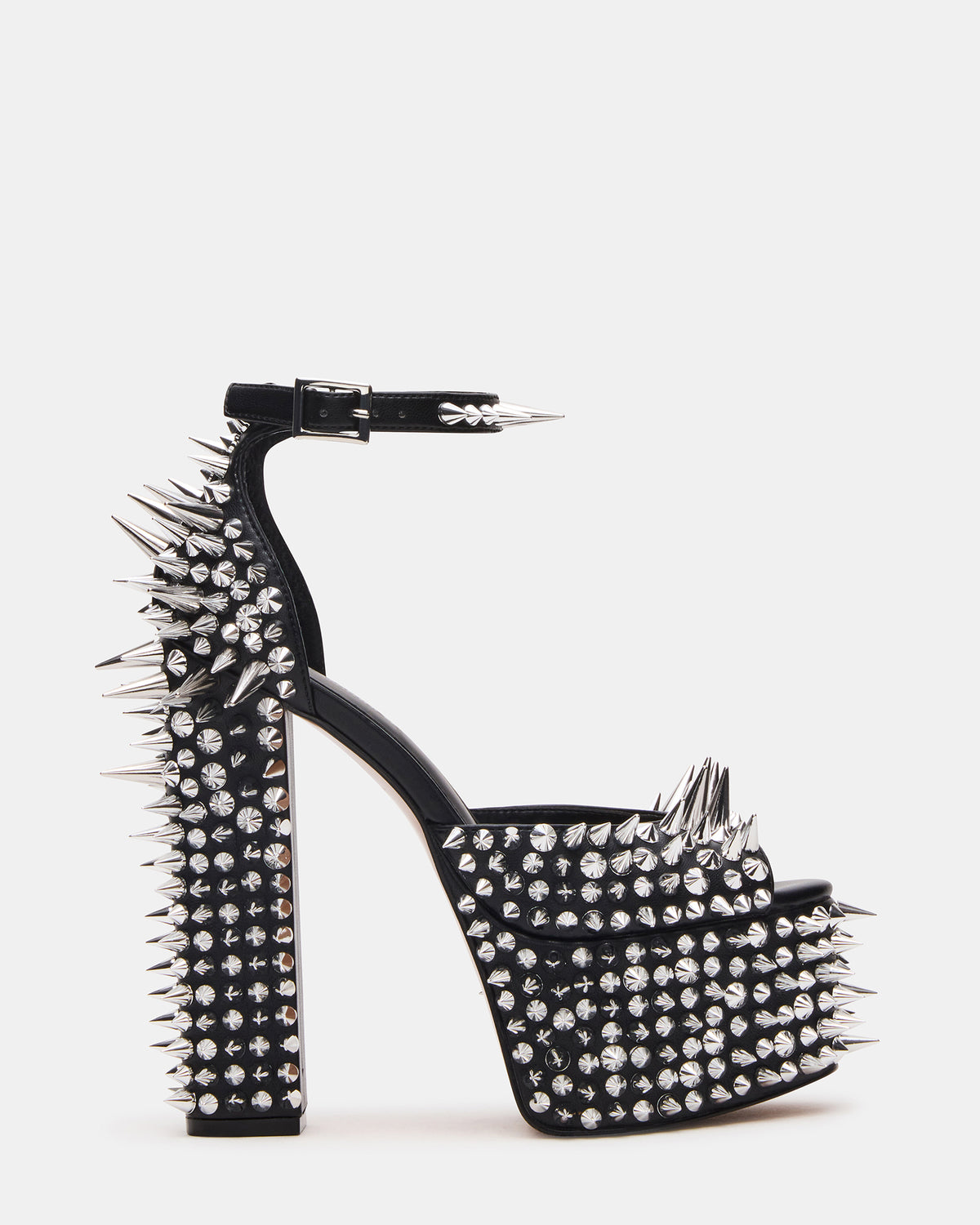 PUNK Black Platform Moto Block Heel Women's Heel - Steve Madden