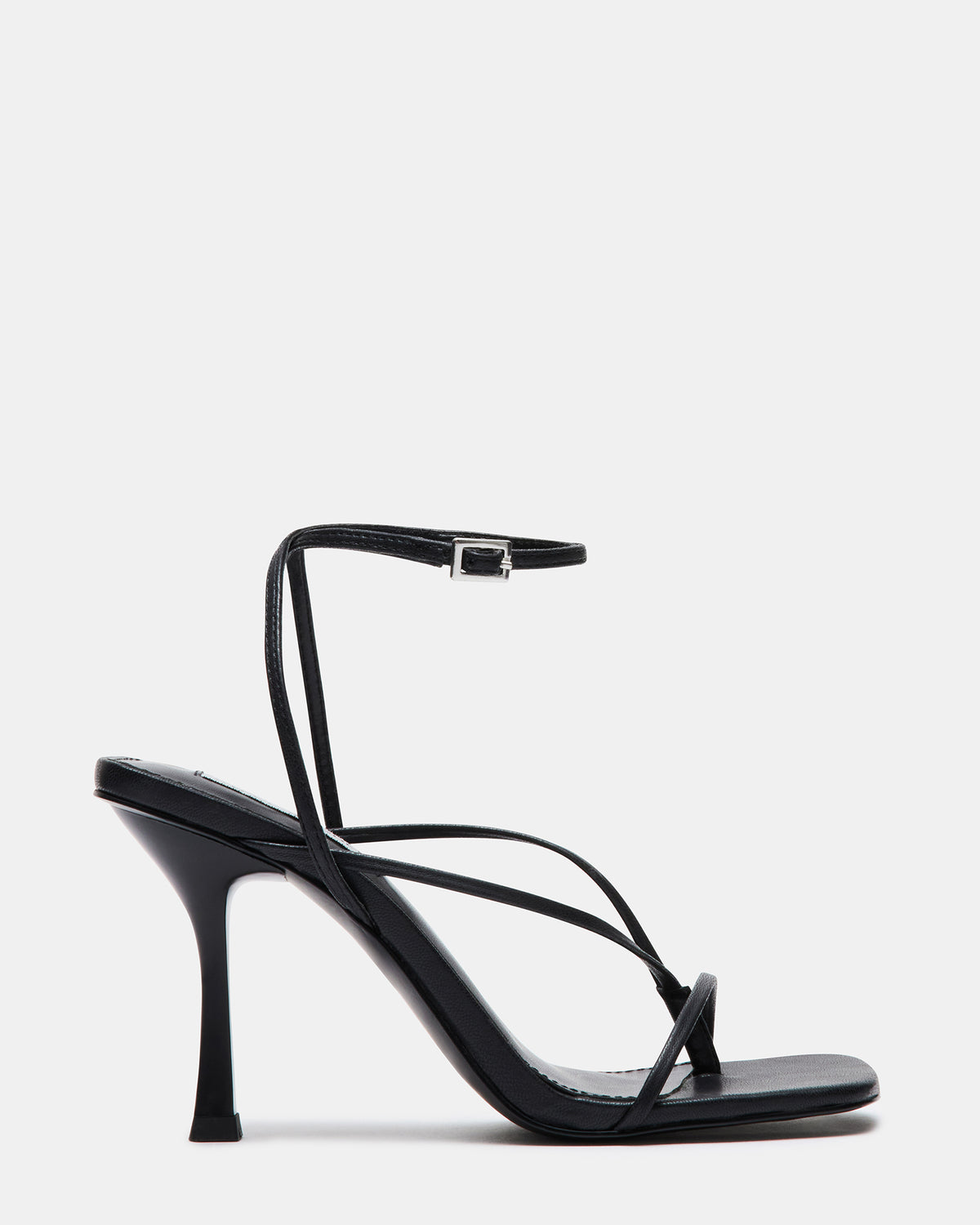 ANNIE Black Women's Strappy Square Toe Heel - Steve Madden