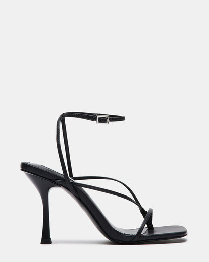 ANNIE Black Women's Strappy Square Toe Heel - Steve Madden