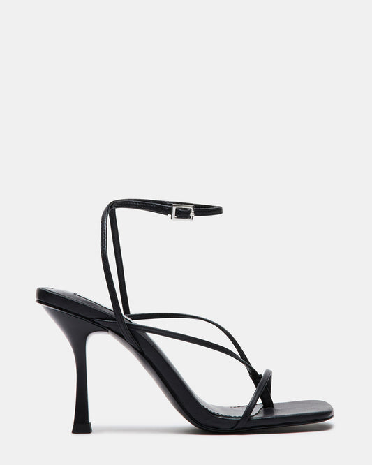 ANNIE Black Women's Strappy Square Toe Heel - Steve Madden