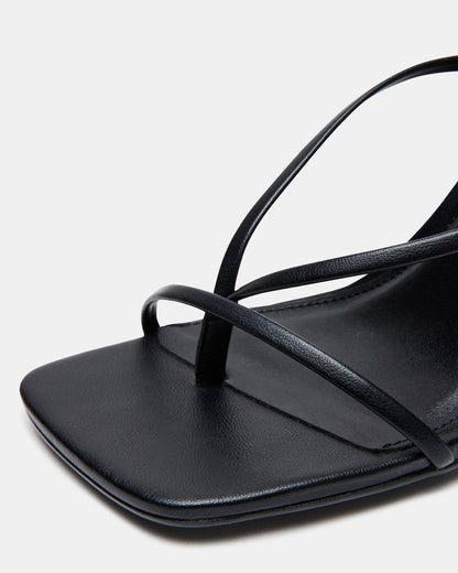 ANNIE Black Women's Strappy Square Toe Heel - Steve Madden