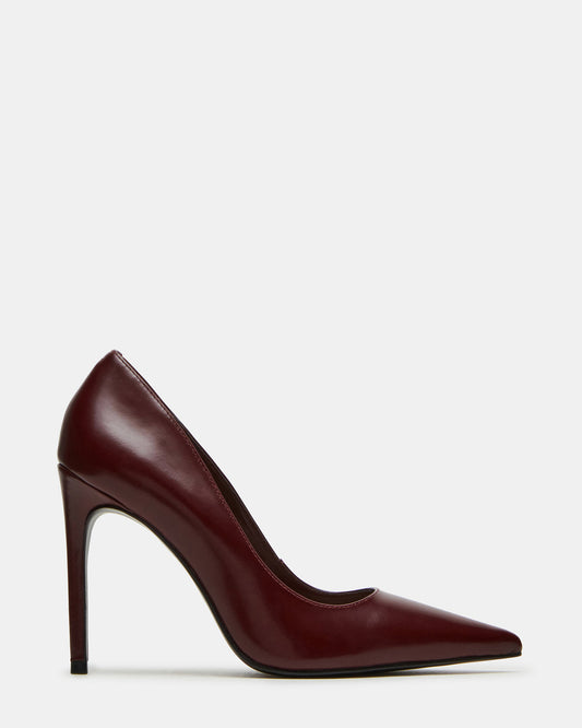 NOIR Wine Leather Pointed-Toe Stiletto Pump Women's Heels - Steve Madden