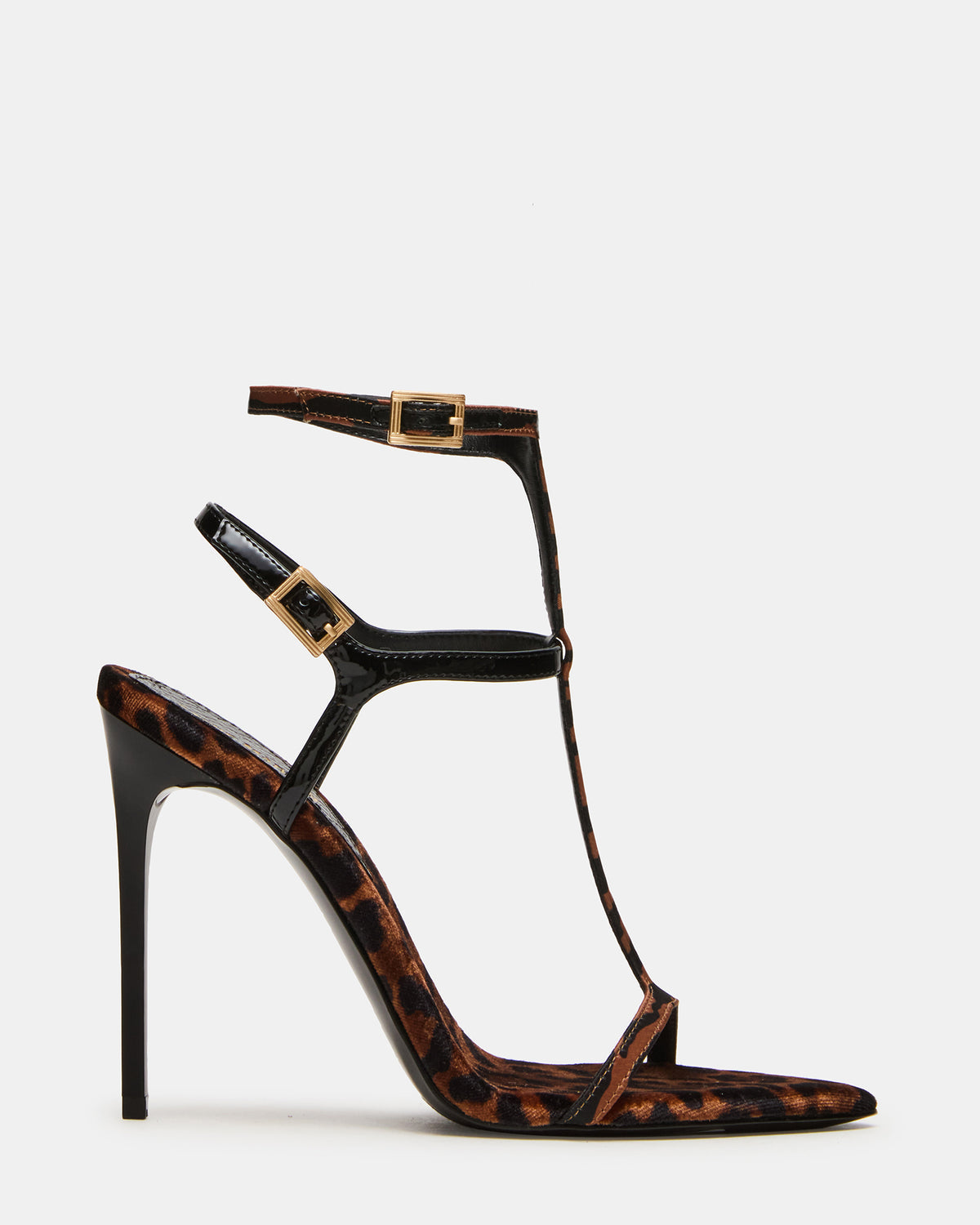 SALMA Animal Multi Stiletto Strappy Open-Toe Ankle Strap Women's Heel - Steve Madden
