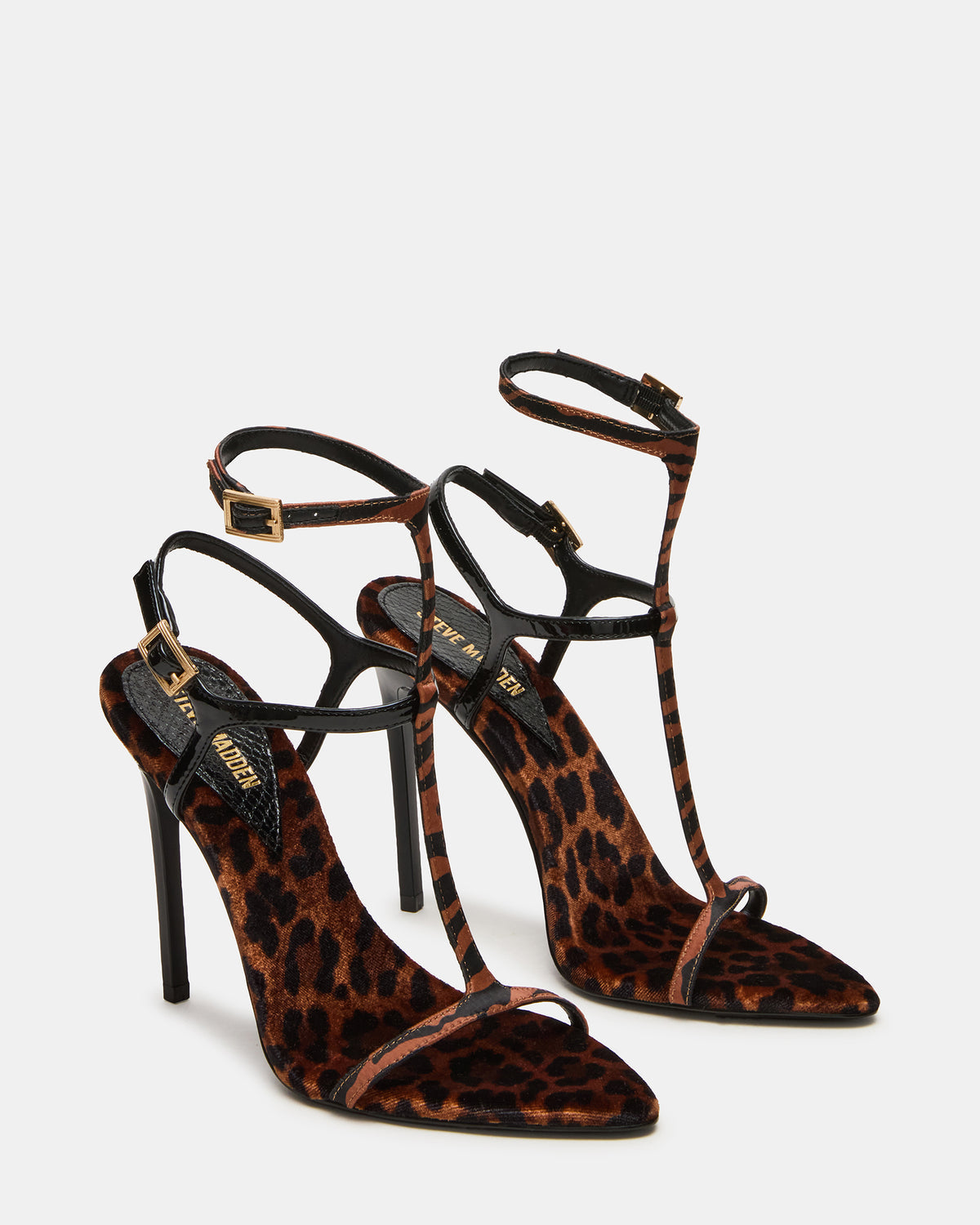 SALMA Animal Multi Stiletto Strappy Open-Toe Ankle Strap Women's Heel - Steve Madden