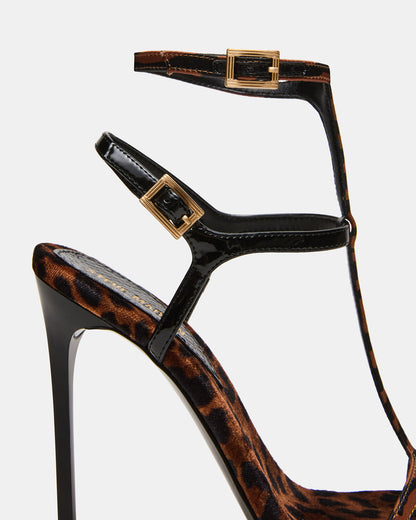 SALMA Animal Multi Stiletto Strappy Open-Toe Ankle Strap Women's Heel - Steve Madden