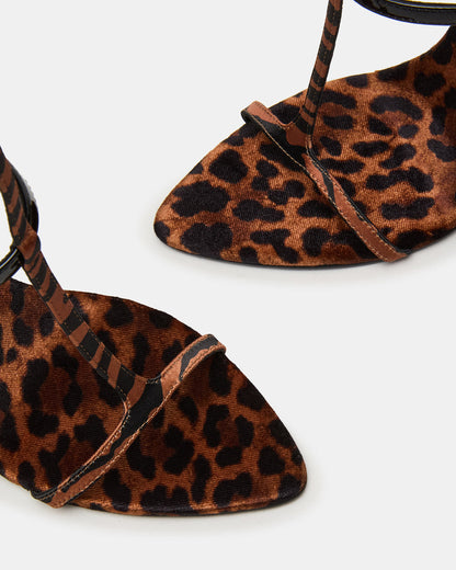 SALMA Animal Multi Stiletto Strappy Open-Toe Ankle Strap Women's Heel - Steve Madden