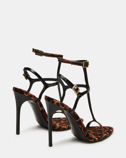SALMA Animal Multi Stiletto Strappy Open-Toe Ankle Strap Women's Heel - Steve Madden
